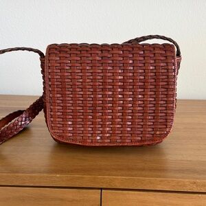 Vintage Talbots Woven Brown Crossbody Bag